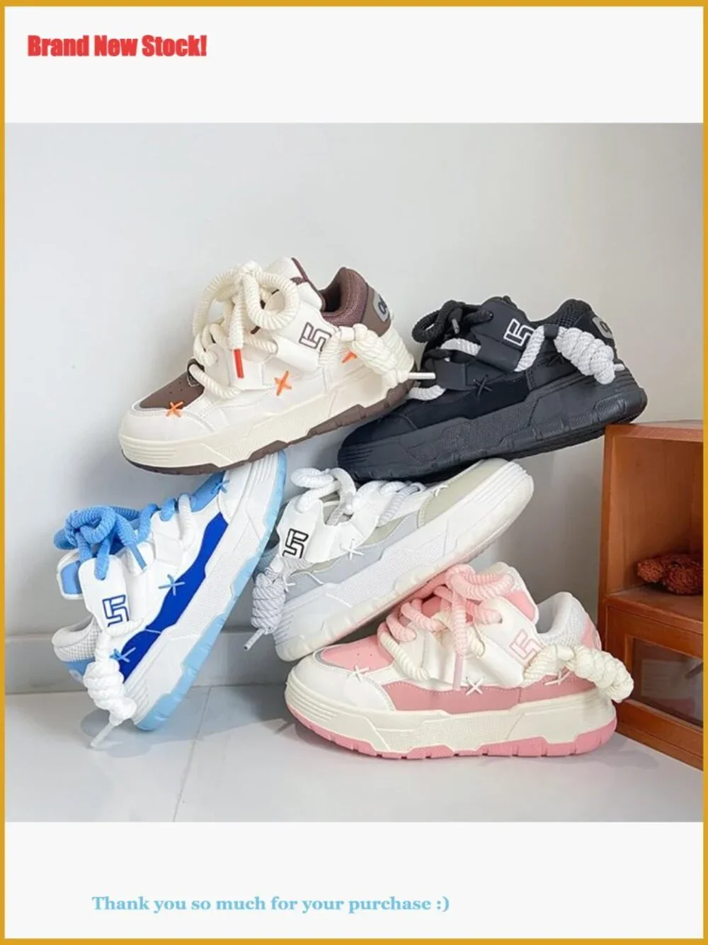 Thick Sole Platform Sneakers Chunky Walking Shoes Y2K Style - Picture 7 of 7